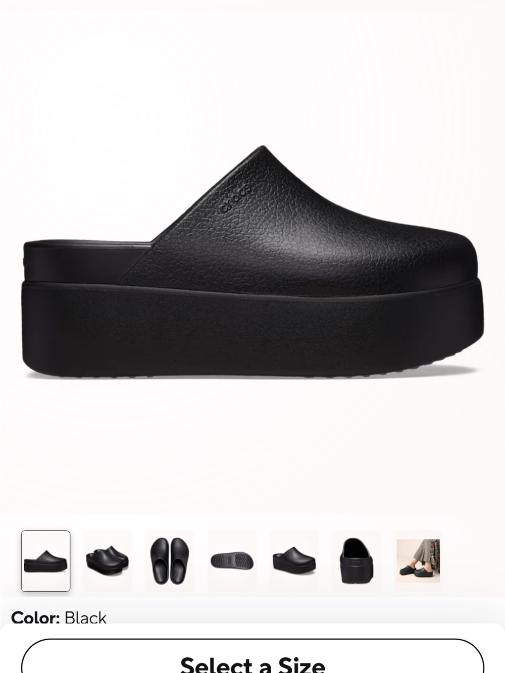 Crocs Dylan Black Platform Slide Clog